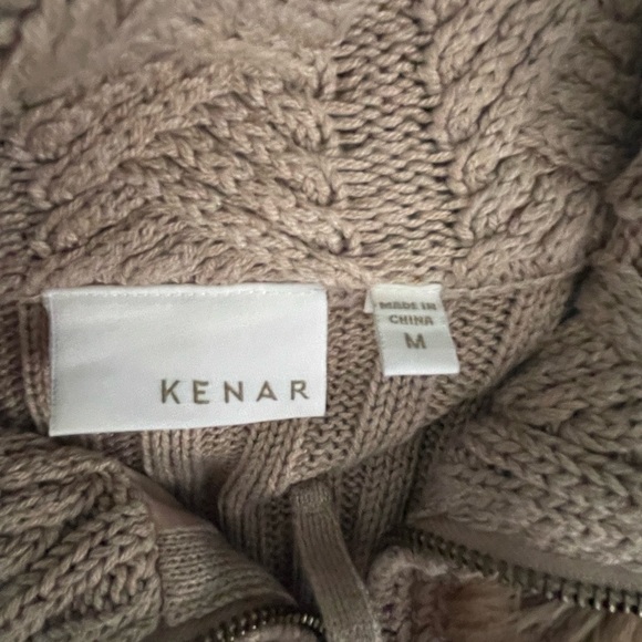 Kenar Women's Faux Fur and Beige Knit Vest Size Medium - Picture 4 of 6